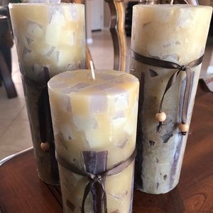 Set of 3 decorative candles
